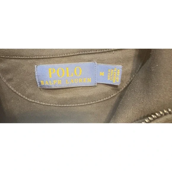 Polo Ralph Lauren Men's 1/4 Zip Pullover M Black Long‎ Sleeve Cotton Sweatshirt - Picture 3 of 4